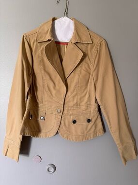 Old Navy Tan Cotton-Blend Tailored Blazer